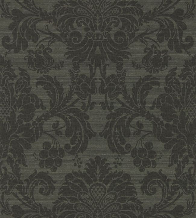 Crivelli Wallpaper - Bone Black - ZPAL312686 - Zoffany - Morris Wallpaper