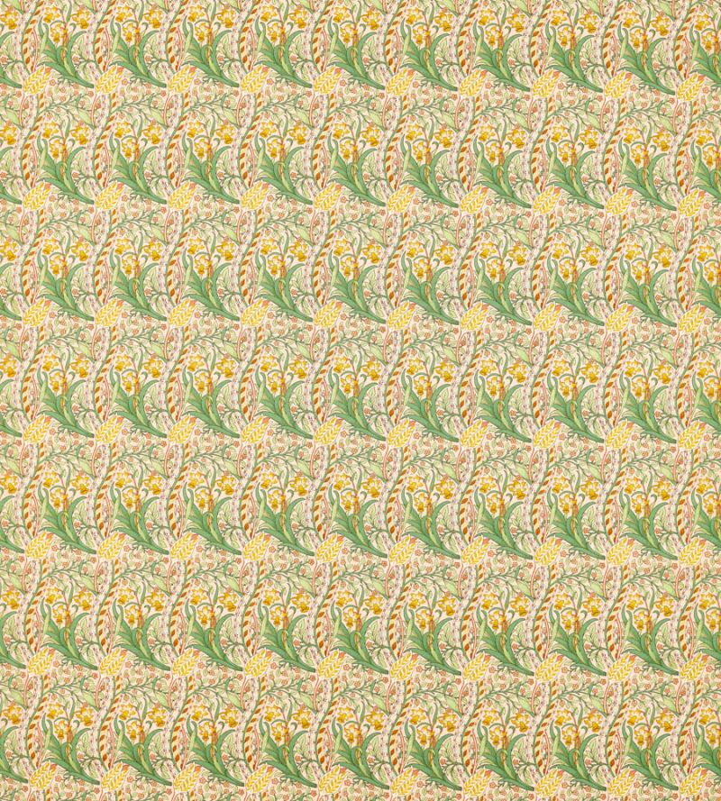 Daffodil Fabric - Pink/Leaf Green - Morris & Co - 226992 - Premier Wallcovering