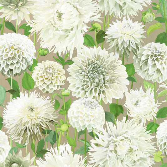 Dahlia Wallpaper - Sail Cloth/Meadow/Gilver - Harlequin - HQN2112844 - Morris Wallpaper