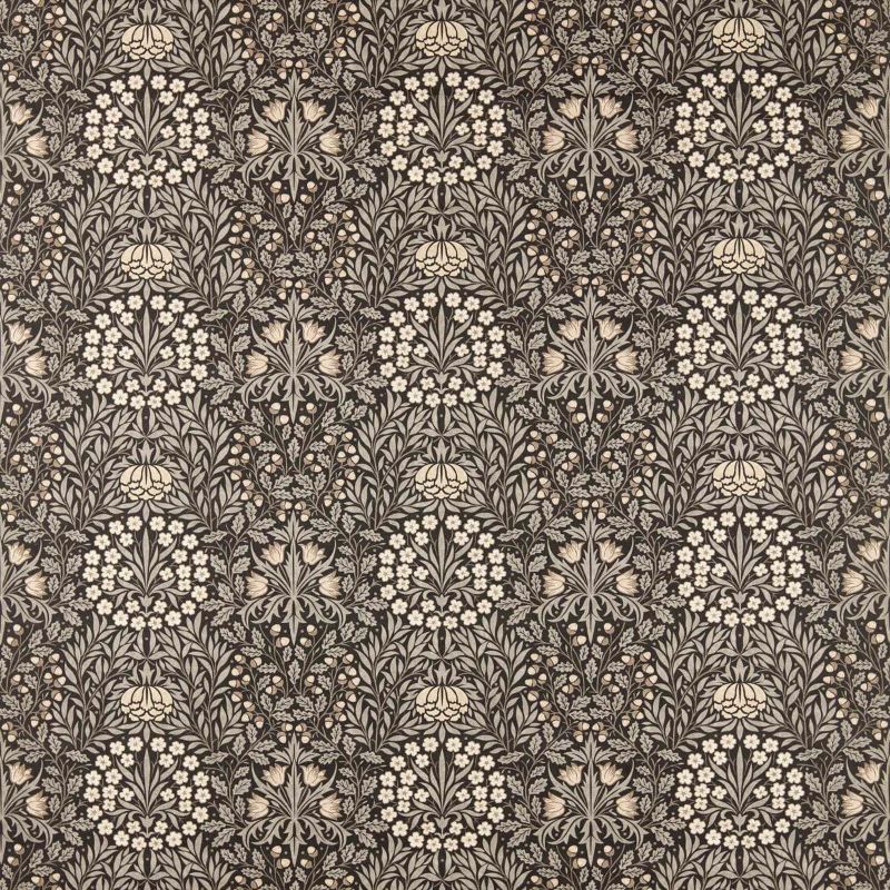 Daisy & Oak Fabric - Ink/Graphite - Morris & Co - 227369 - Morris Wallpaper