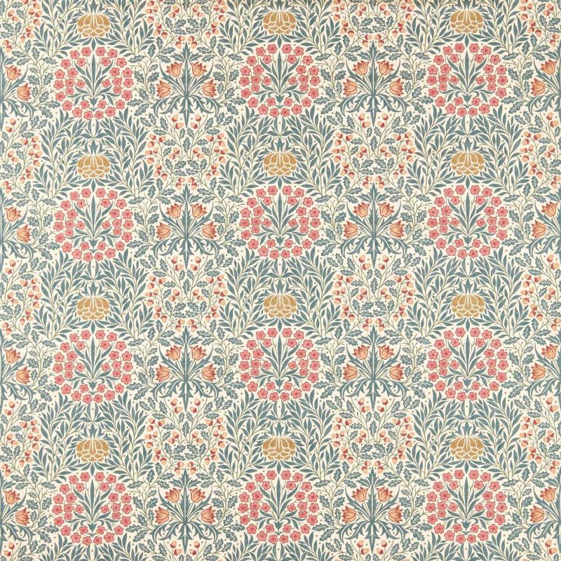 Daisy & Oak Fabric - Madder/Teal - Morris & Co - 227371 - Morris Wallpaper
