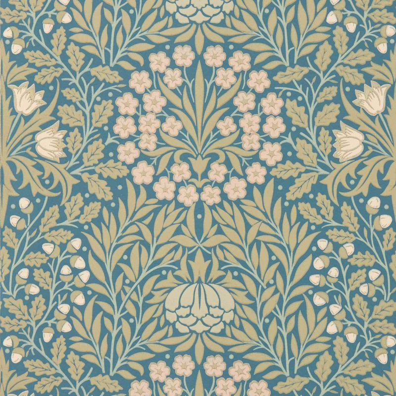 Daisy & Oak Wallpaper - Powder Blue/Blush - Morris & Co - 217584 - Morris Wallpaper