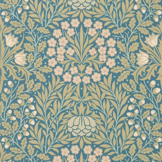 Daisy & Oak Wallpaper - Powder Blue/Blush - Morris & Co - 217584 - Morris Wallpaper