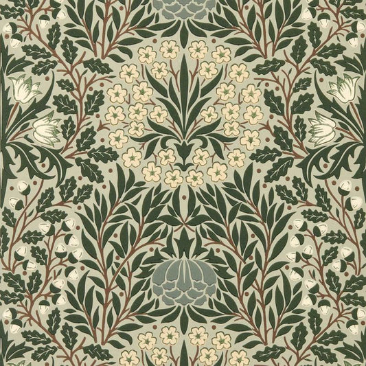 Daisy & Oak Wallpaper - Sage/Forest - Morris & Co - 217585 - Morris Wallpaper