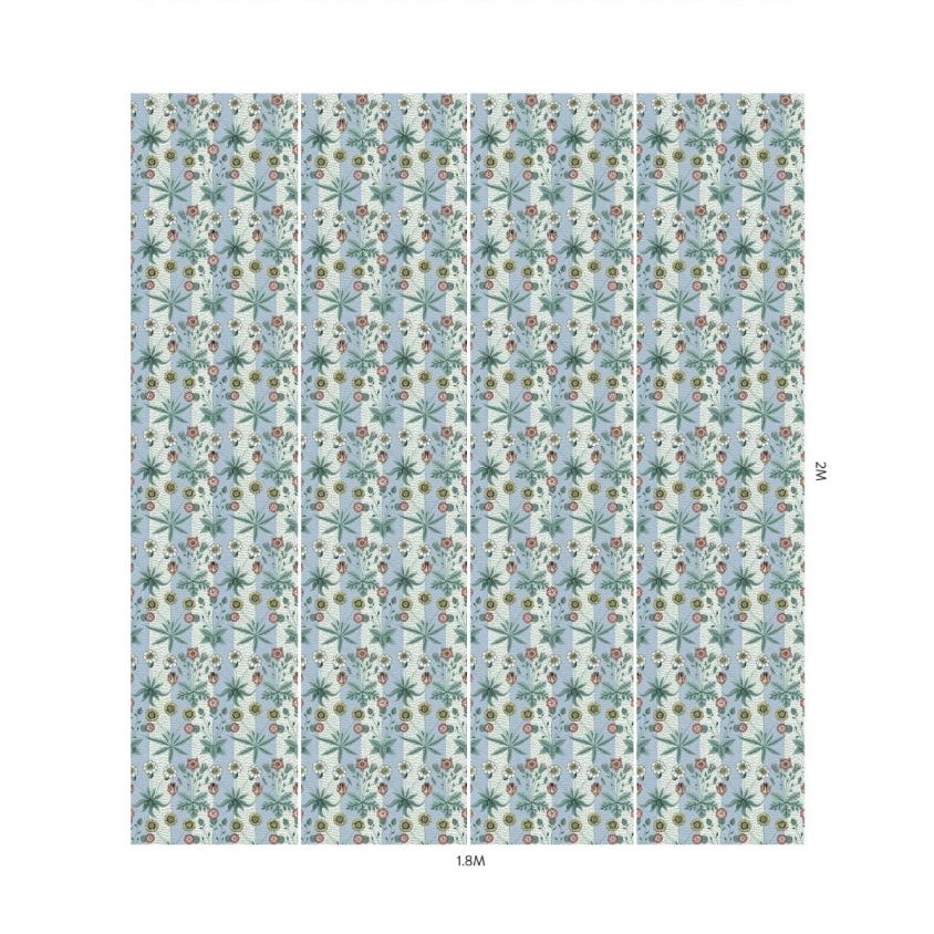 DAISY STRIPE Wallpaper - Ether Blue - 6-WA-DAI-DI-ETB-XXX - House of Hackney - Morris Wallpaper