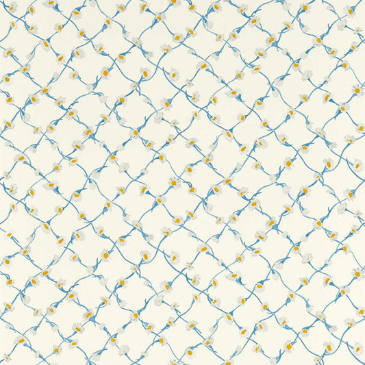 Daisy Trellis Wallpaper - Lapis/Pearl - Harlequin - HSRW113044 - Morris Wallpaper