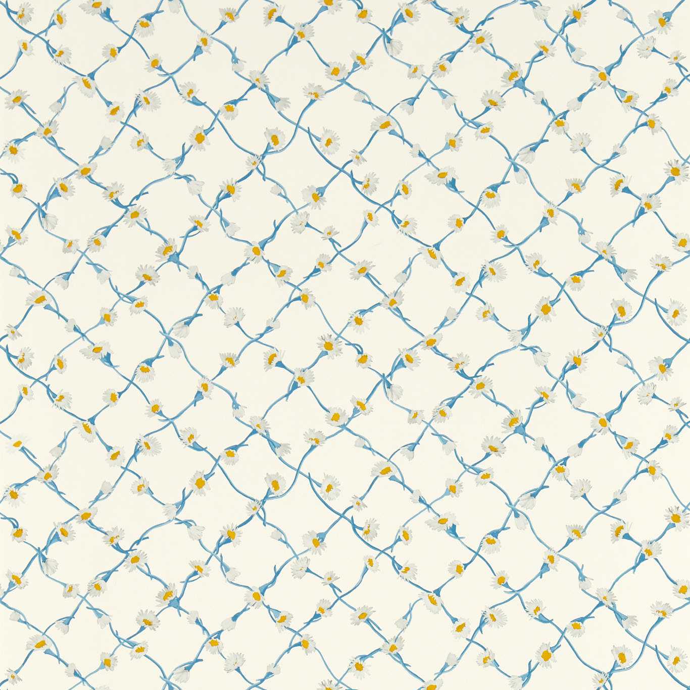 Daisy Trellis Wallpaper - Lapis/Pearl - HSRW113044 - Harlequin - Sophie Robinson - Morris Wallpaper