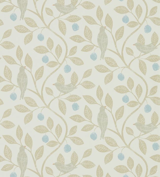 Damson Tree Wallpaper - Denim/Barley - DHPO216364 - Sanderson - Morris Wallpaper