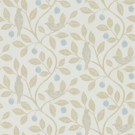 Damson Tree Wallpaper - Denim/Barley - DHPO216364