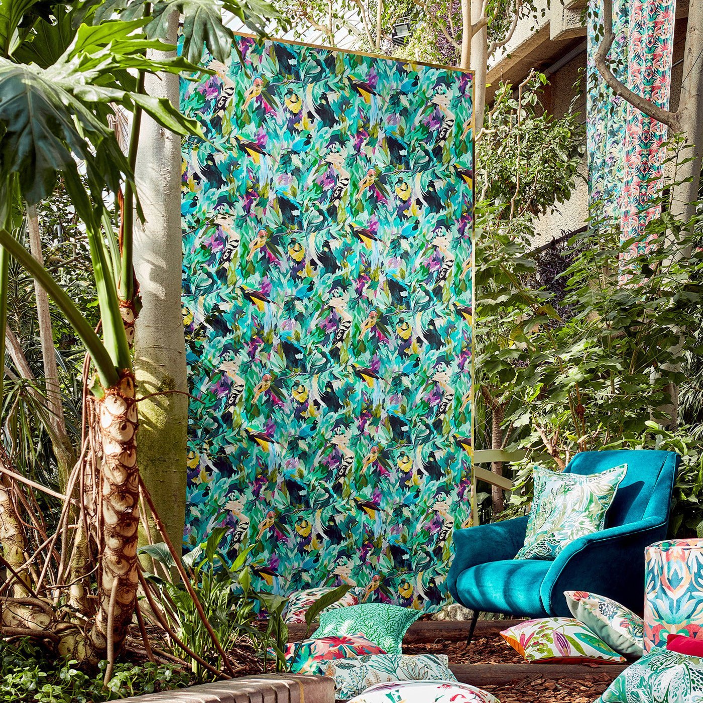 Dance Of Adornment Wallpaper - Wilderness/ Nectar/ Pomegranate - HTEW112763 - Harlequin - Premier Wallcovering