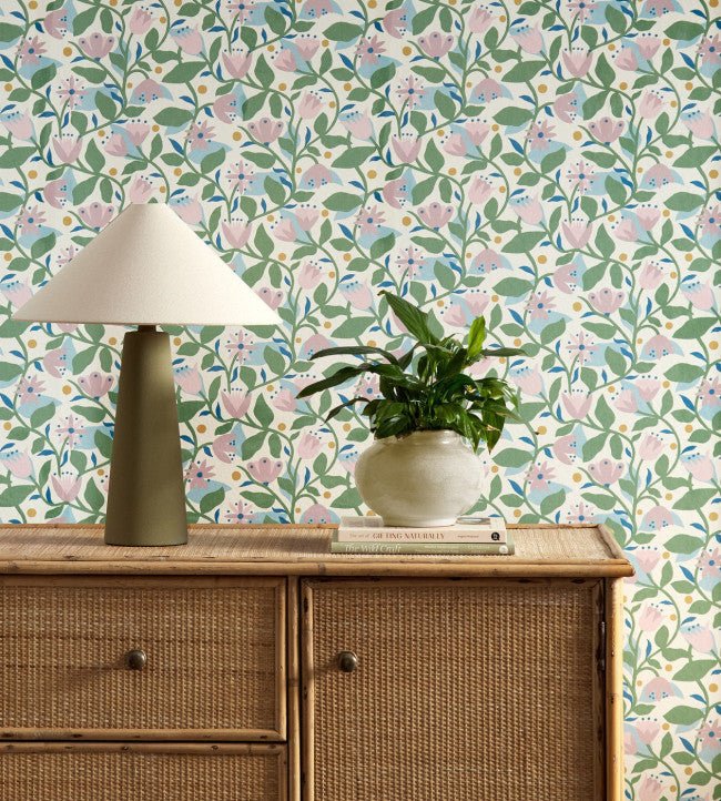 Dancing Daisies Wallpaper - Lilac - Scion - NSCW113283 - Morris Wallpaper