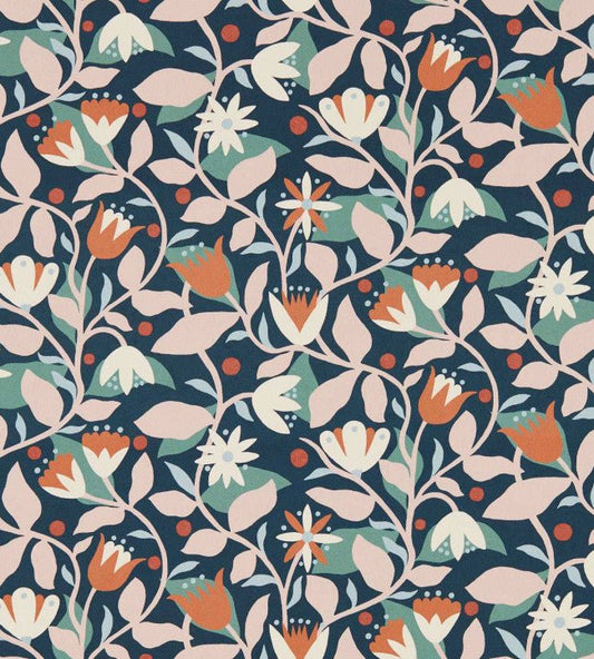 Dancing Daisies Wallpaper - Midnight - Scion - NSCW113282 - Morris Wallpaper