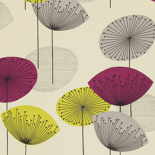 Dandelion Clocks Wallpaper - Blackcurrant - DOPWDA102