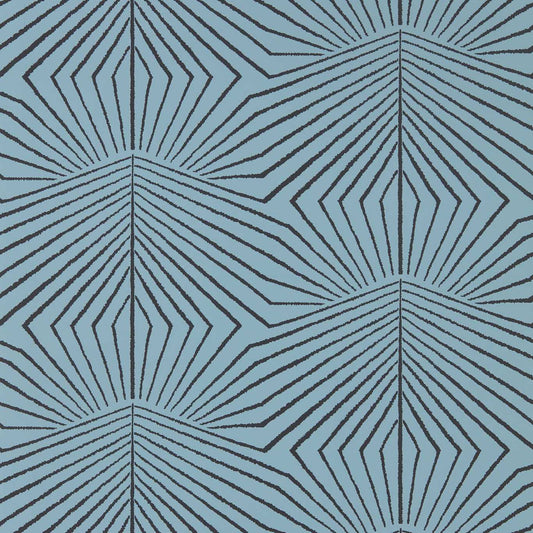 Dawning Wallpaper - Copenhagen Blue/Ritual - HQN3112929 - Harlequin - Premier Wallcovering