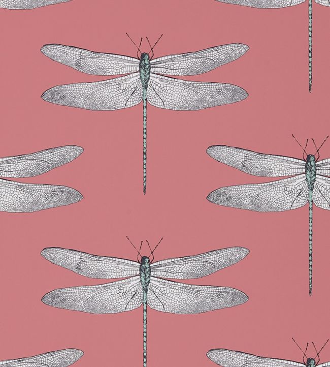 Demoiselle Wallpaper - Coral/Mint - HGAT111245 - Harlequin - Morris Wallpaper