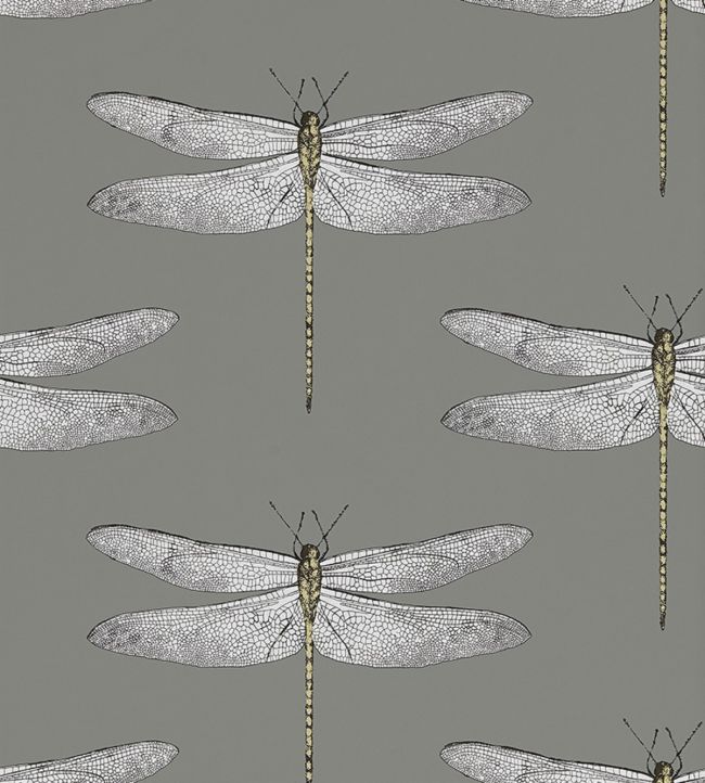 Demoiselle Wallpaper - Graphite/Almond - HGAT111242 - Harlequin - Morris Wallpaper