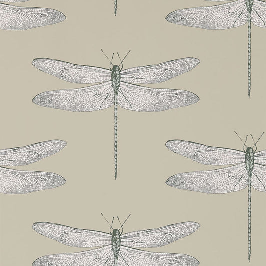 Demoiselle Wallpaper - Jute/Slate - Harlequin - HGAT111241 - Morris Wallpaper