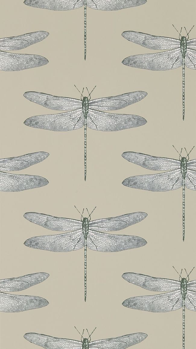 Demoiselle Wallpaper - Jute/Slate - HGAT111241 - Harlequin - Morris Wallpaper