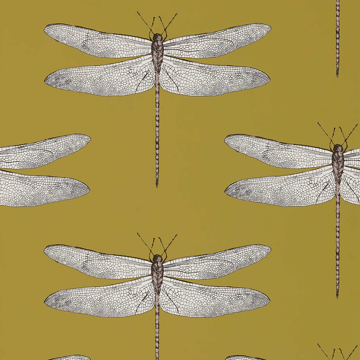 Demoiselle Wallpaper - Ochre/Grape - Harlequin - HGAT111244 - Morris Wallpaper