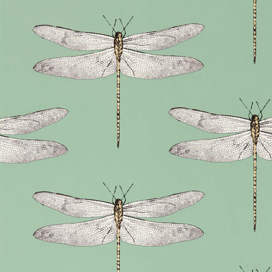 Demoiselle Wallpaper - Seaglass/First Light/Sand - Harlequin - HRTW113145 - Morris Wallpaper
