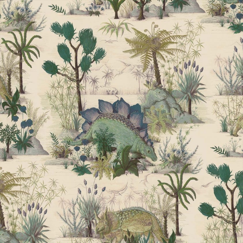 Dinosauria Wallpaper - Ecru - House of Hackney - 1-WA-DIN-DI-ECR-XXX - Morris Wallpaper