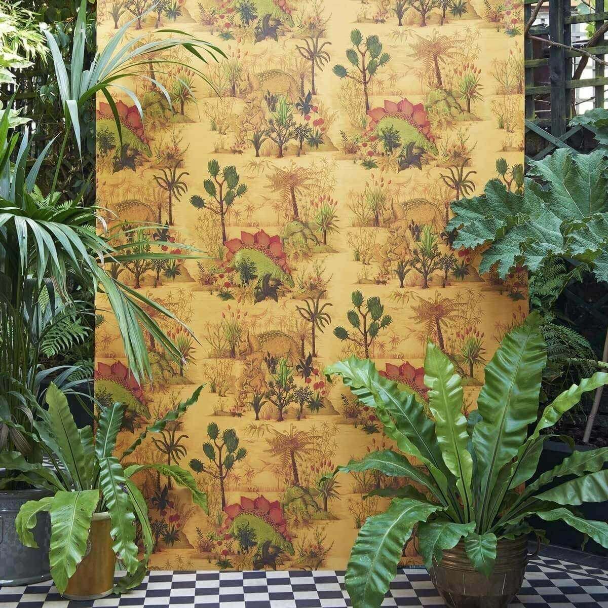 Dinosauria Wallpaper - Turmeric - House of Hackney - 1-WA-DIN-DI-TUR-XXX - Morris Wallpaper