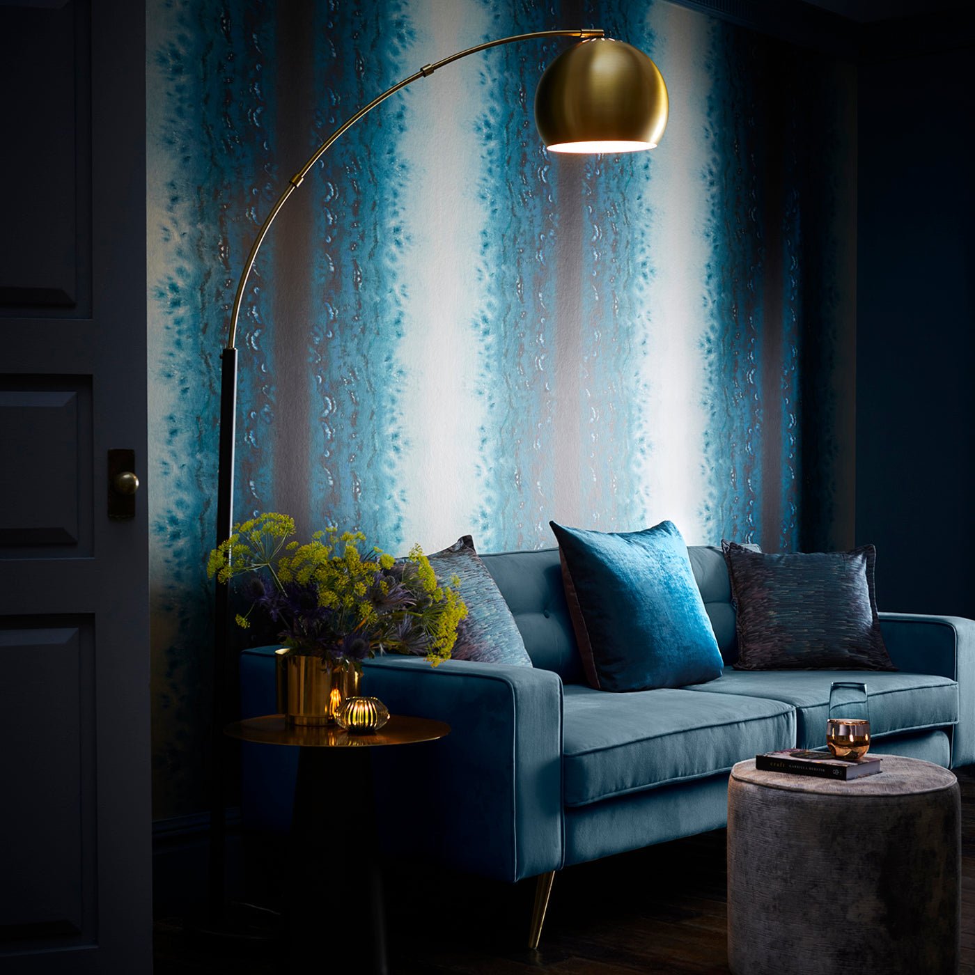 Disperse Wallpaper - Teal - Clarke & Clarke - W0149/04 - Morris Wallpaper