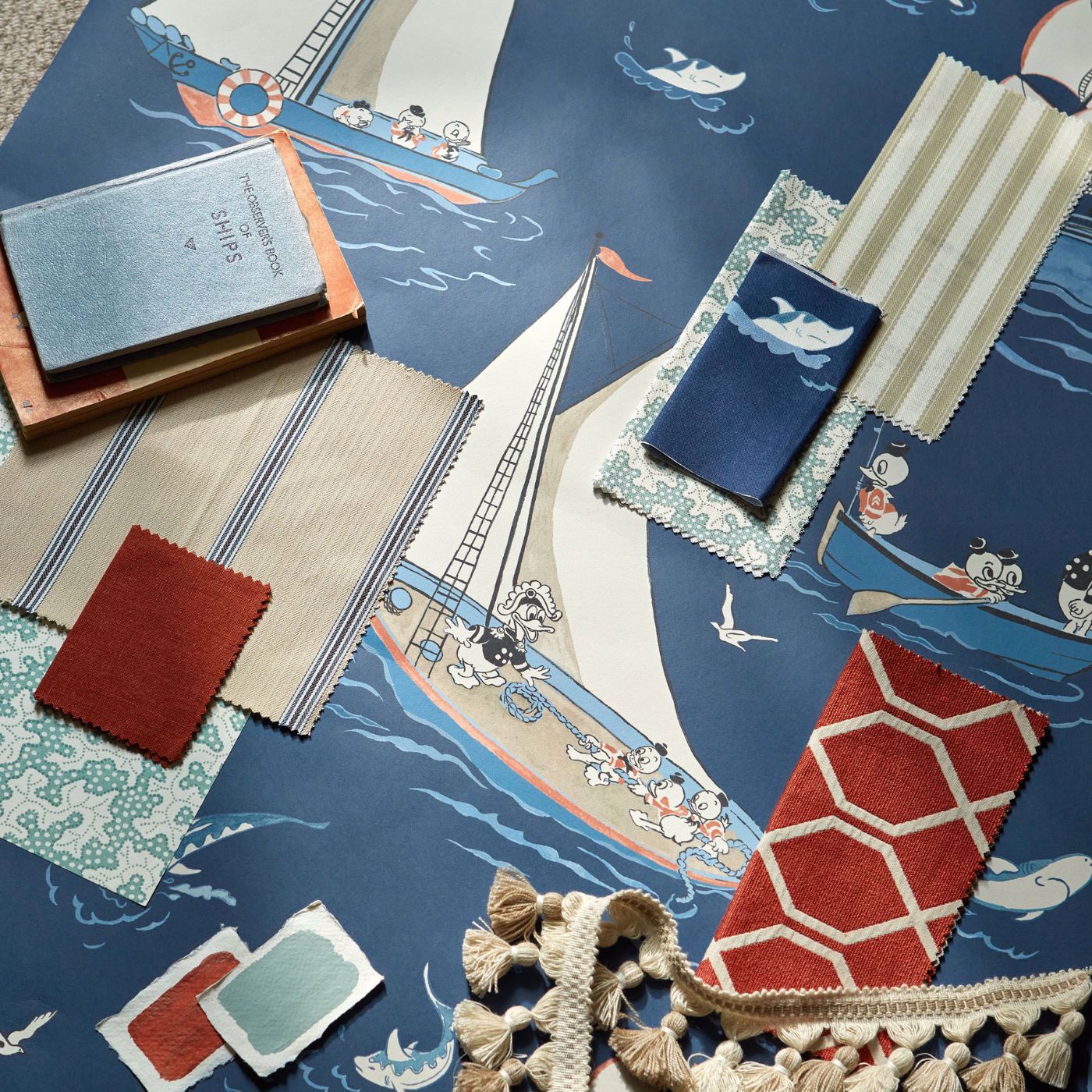 Donald Nautical Wallpaper - Sea Salt - Sanderson - DDIW217282 - Morris Wallpaper
