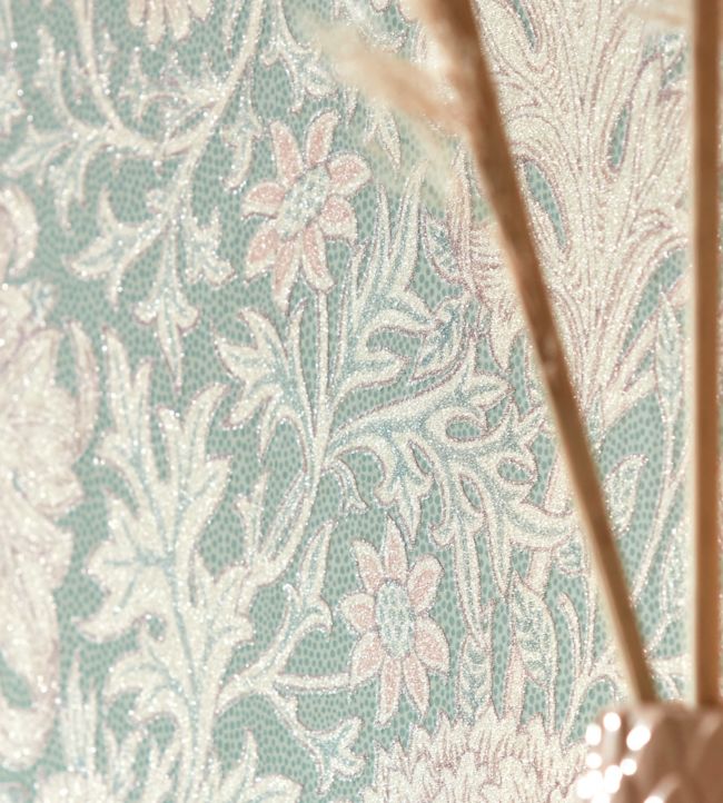 Double Bough Wallpaper - Teal Rose - 216680 - Morris & Co - Morris Wallpaper