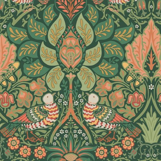 140480 - Dove & Rose Wallpaper - Woodland - William Morris