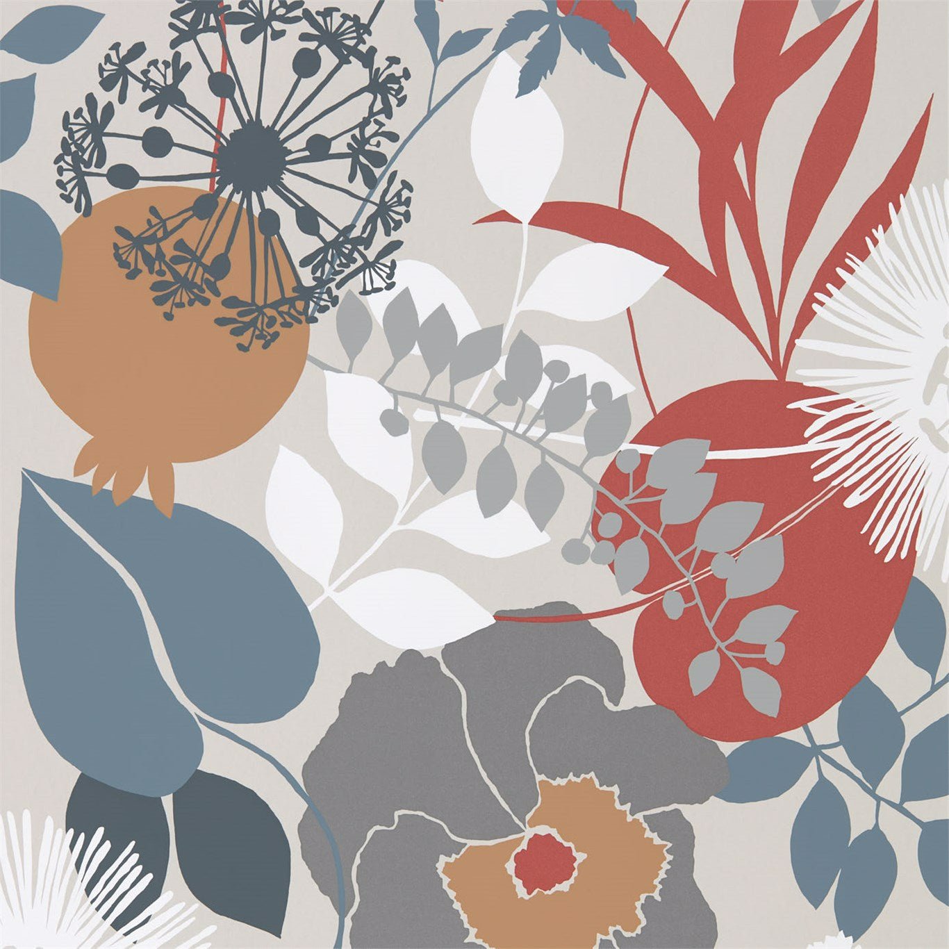 Doyenne Wallpaper - Chalk/Copper/Sepia - Harlequin - HSTO111492 - Morris Wallpaper