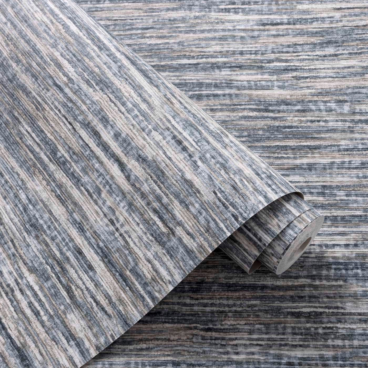 Dritto Wallpaper - Charcoal/Linen - Clarke & Clarke - W0178/02 - Morris Wallpaper