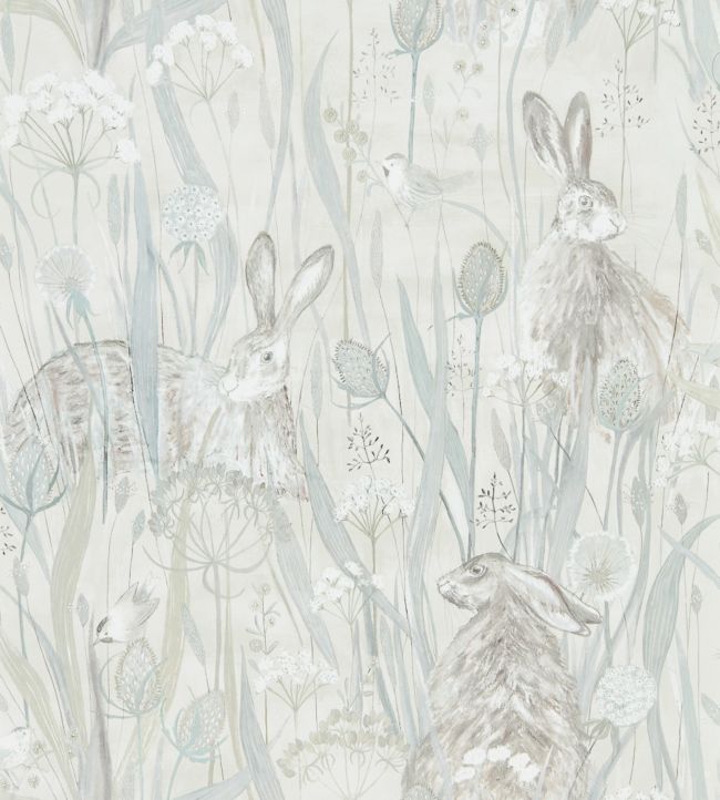 Dune Hares Wallpaper - Mist/Pebble - DEBB216518 - Sanderson - Morris Wallpaper