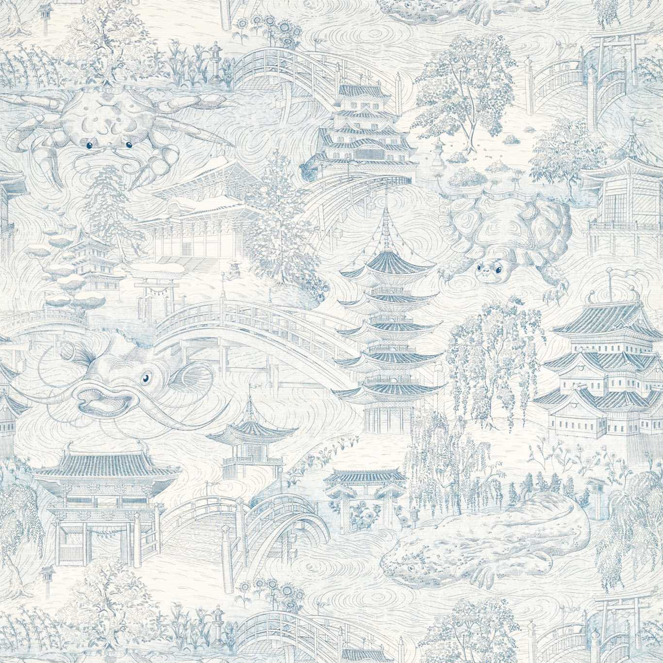 Eastern Palace Wallpaper - Indigo - ZHIW312987 - Zoffany - Morris Wallpaper