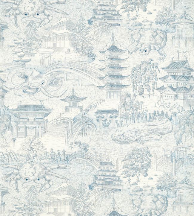 Eastern Palace Wallpaper - Indigo - ZHIW312987 - Zoffany - Morris Wallpaper