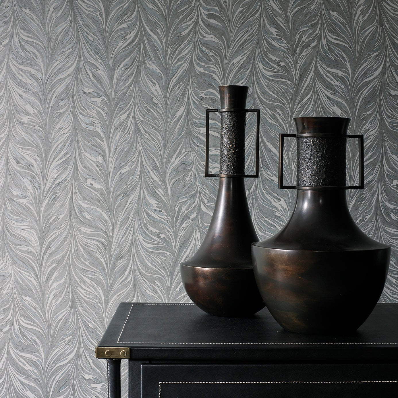 Ebru II Wallpaper - Snow - ZDAR312865 - Zoffany - Morris Wallpaper