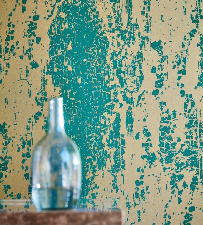 Eglomise Wallpaper - Emerald/Rich Gold - HLUT111744 - Harlequin - Morris Wallpaper