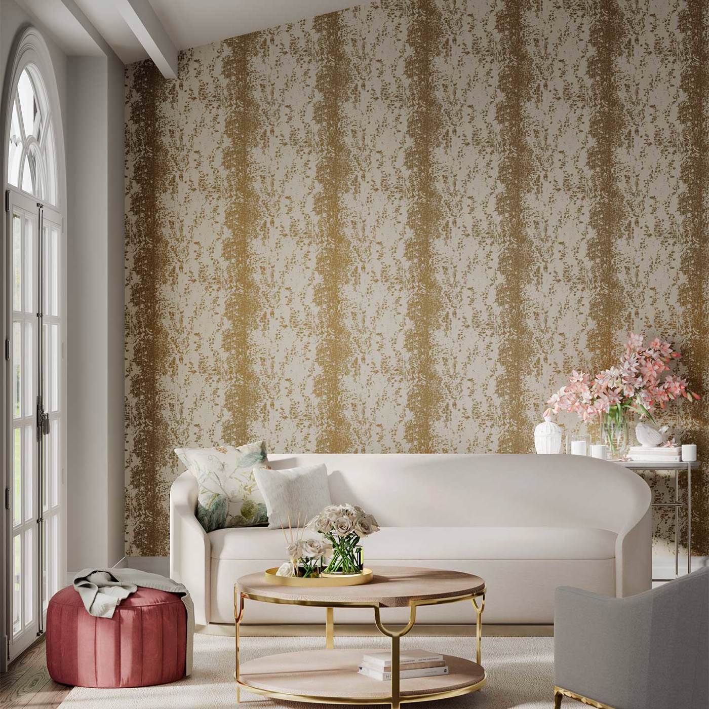 Eglomise Wallpaper - Gold - Harlequin - HLEO110622 - Morris Wallpaper