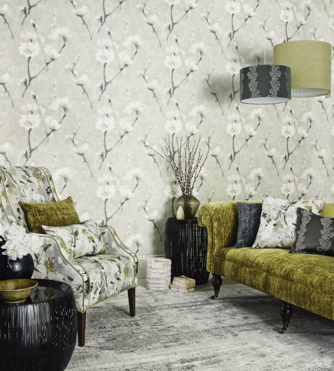 Eleni Wallpaper - Indian Yellow - DAEG213025 - Sanderson - Morris Wallpaper