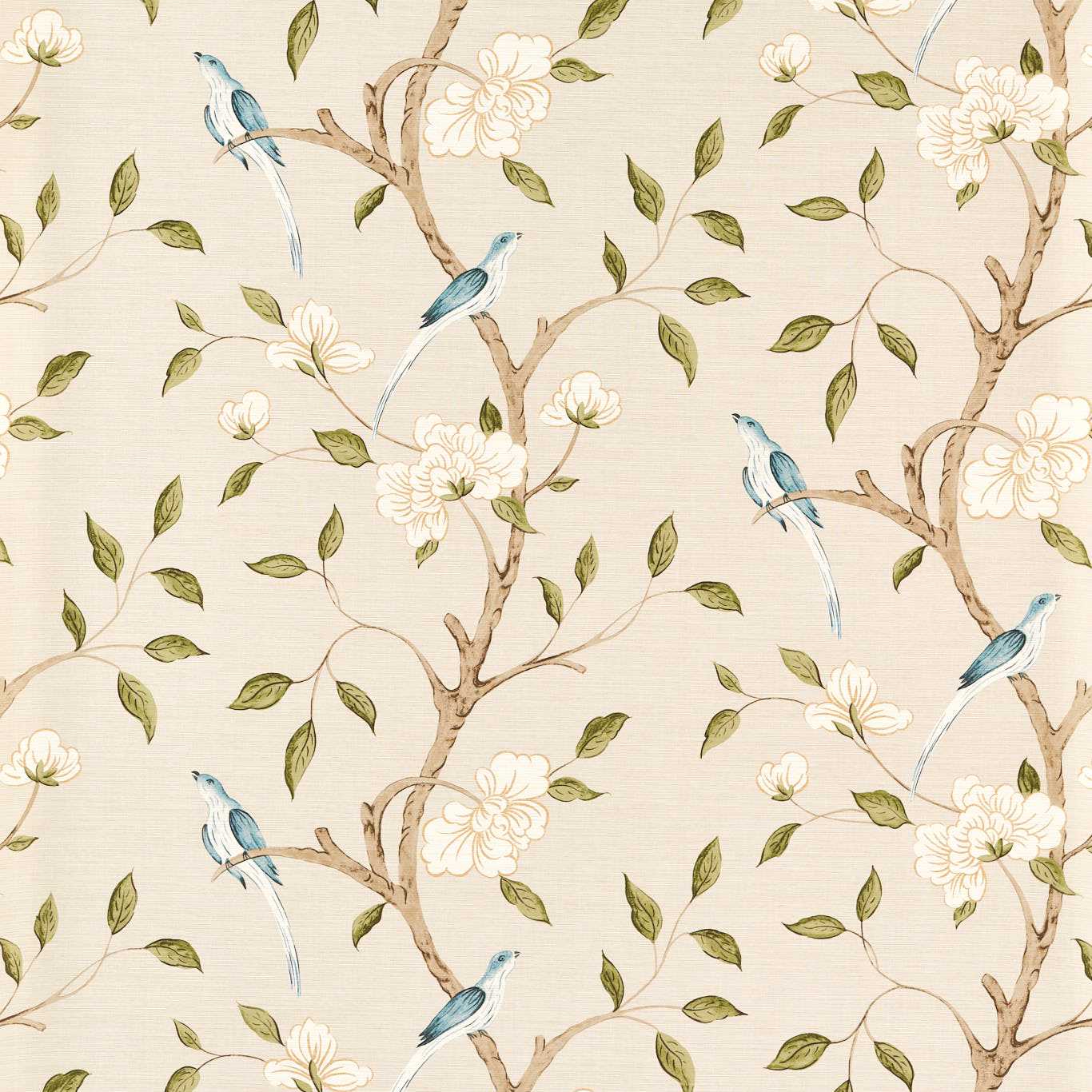 Eleonora Print Wallpaper - Evergreen - ZATW313046 - Zoffany - Premier Wallcovering