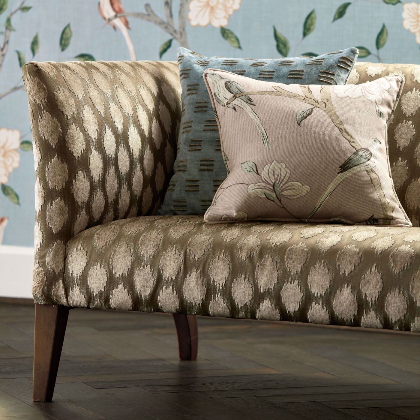 Eleonora Print Wallpaper - Stockholm Blue - Zoffany - ZATW313047 - Morris Wallpaper
