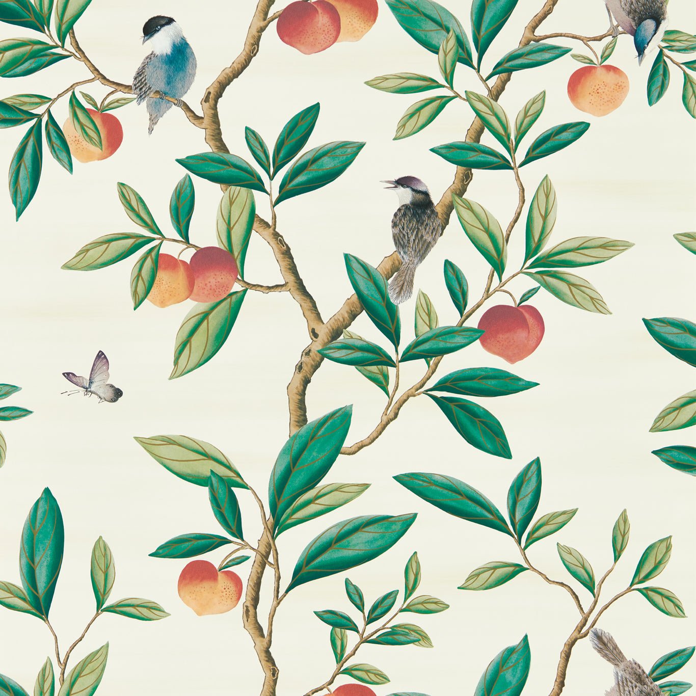 Ella Wallpaper - Fig Blossom/Fig Leaf/ Nectarine - Harlequin - HDHW112906 - Morris Wallpaper