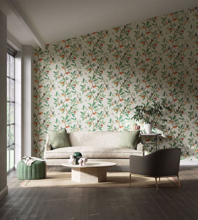 Ella Wallpaper - Fig Blossom/Fig Leaf/ Nectarine - HDHW112906 - Harlequin - Morris Wallpaper