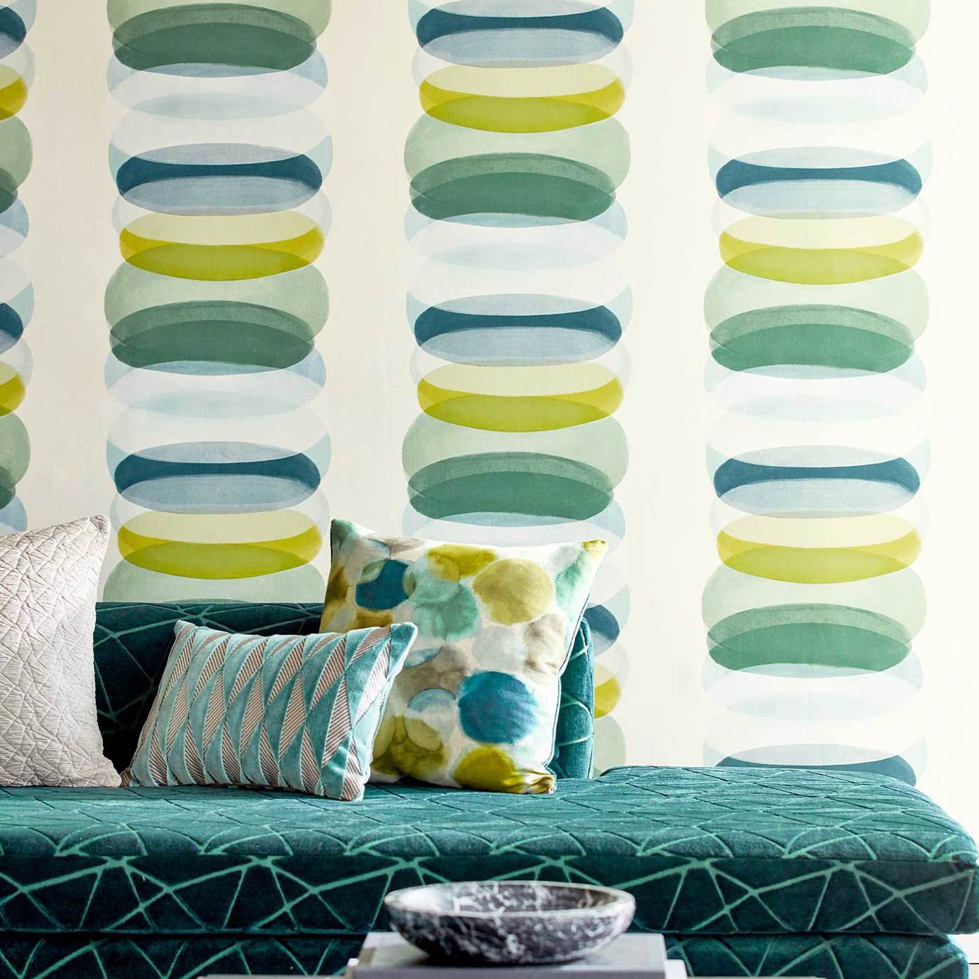 Elliptic Wallpaper - Charcoal - Harlequin - HM6W112196 - Morris Wallpaper