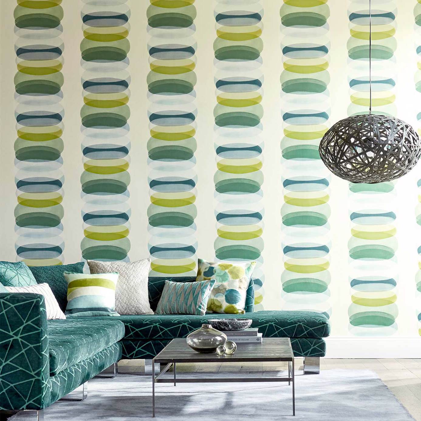 Elliptic Wallpaper - Charcoal - Harlequin - HM6W112196 - Morris Wallpaper