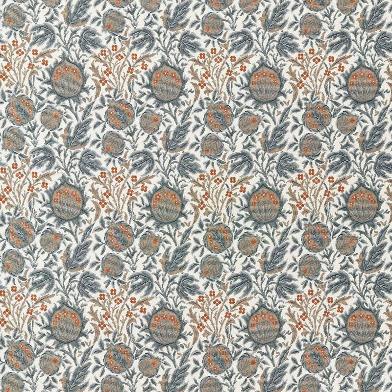 Elmcote Weave Outdoor Fabric - River Blue/Apricot - Morris & Co - 237564 - Premier Wallcovering