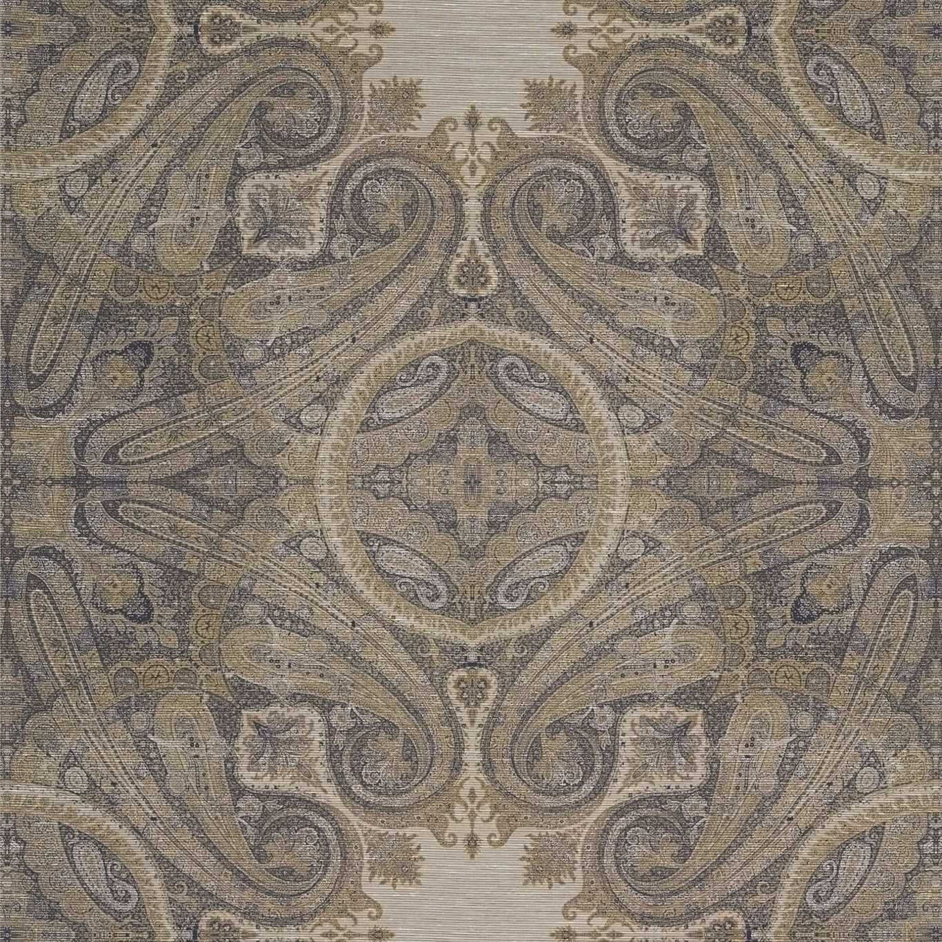 Elswick Paisley Wallpaper - Blue Umber - ZKEM312645 - Zoffany - Morris Wallpaper