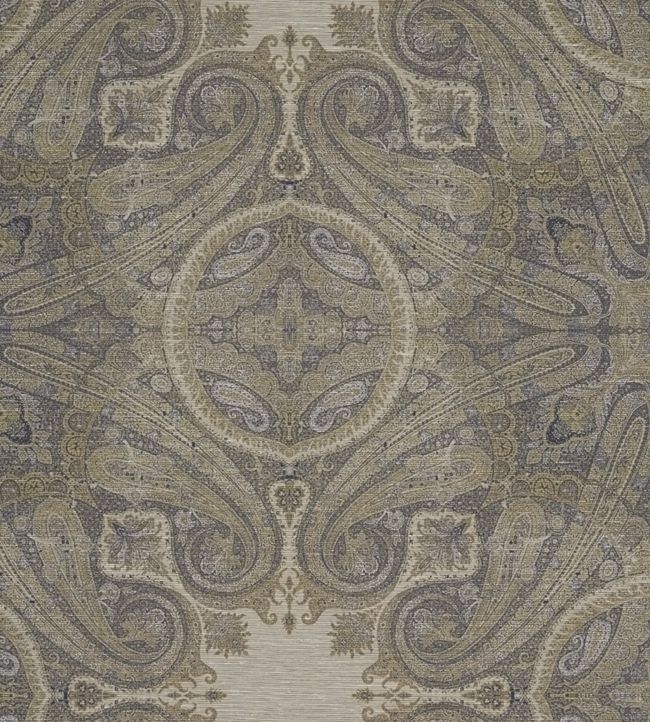 Elswick Paisley Wallpaper - Blue Umber - ZKEM312645 - Zoffany - Morris Wallpaper