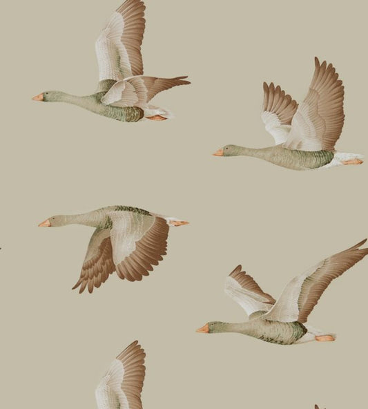 Elysian Geese Wallpaper - Briarwood - DYSI216609 - Sanderson - Morris Wallpaper