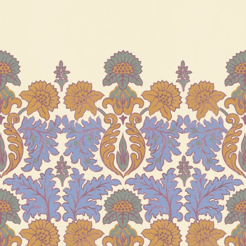 Emania Climbing Walls Wallpaper - Azurite - House of Hackney - 1-WA-EMA-DI-AZU-PBL - Morris Wallpaper